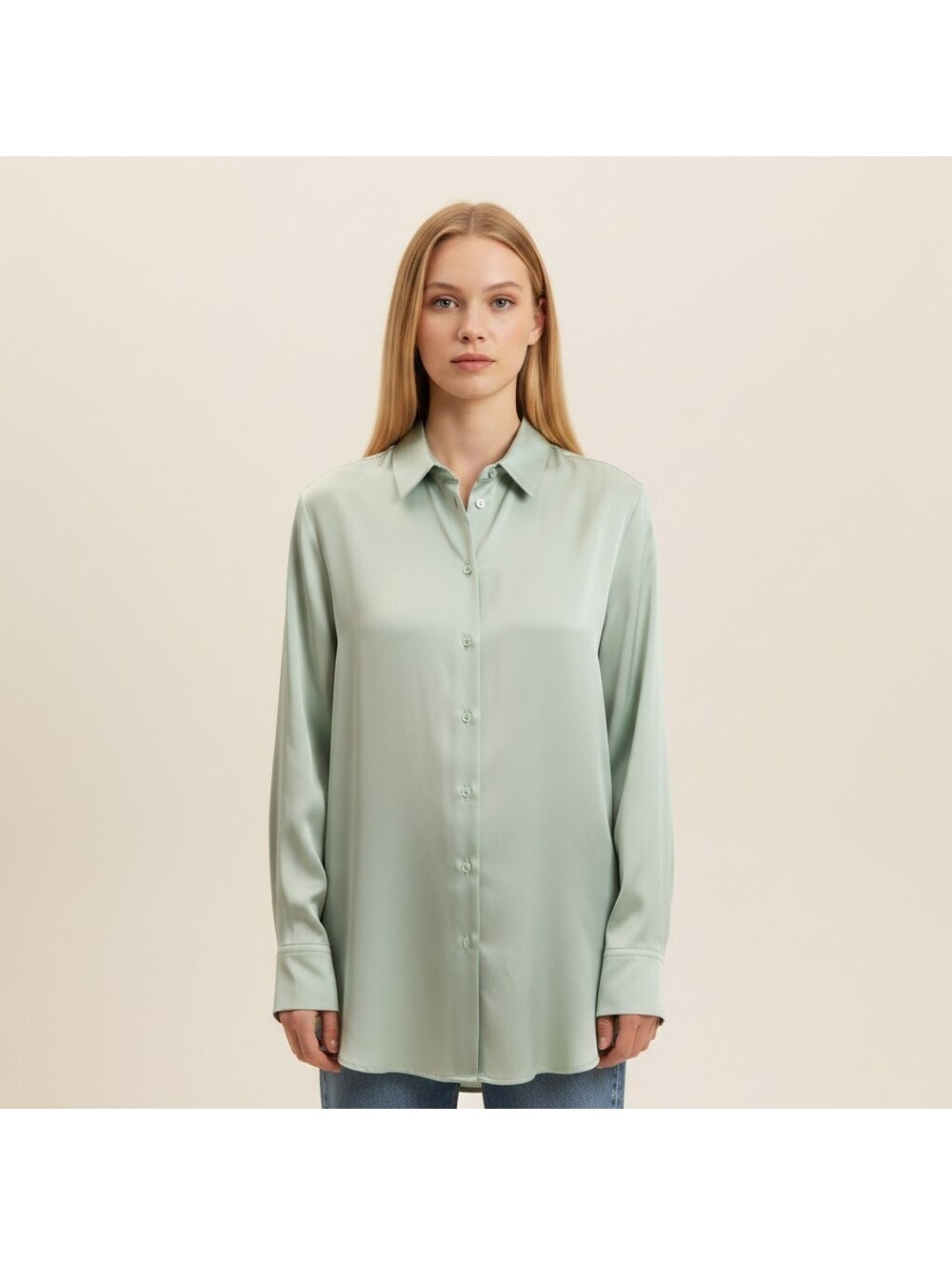 Zara Shirt Women S Small Gray Button Up Collared Long Sleeve Solid Casual
